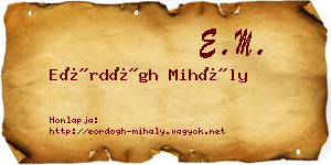 Eördögh Mihály névjegykártya
